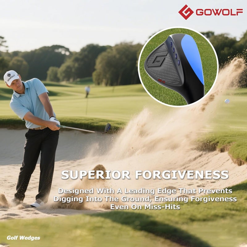 Gowolf Premium Forged Full Face Golf Wedges 50/52/54/56/58/60/69 Degree Individual or Set for Men, Right Hand Gap Wedge Sand Wedge Lob Wedge, Golf Clubs CNC Milled Face for More Spin - Great Golf Gift - Image 4